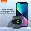 Pzoz PowerBank Magnetic Mini Power Bank 5000mah for Apple Watch 무선 충전기 iPhone iWatch 시리즈 용 휴대용 빠른 충전