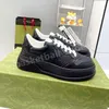 Lyxdesigner screener präglade sportskor äkta läder Sneaker Plattform Low Top Sneakers Gummisula Casual Sko storlek 35-45