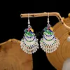 Orecchini di pavone per le donne New Ethnic Silver Color Indian Jhumka Orecchini Pendientes Boho Bell Nappa Vintage Brincos Jewelry