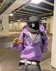 Moletons Masculinos Moletons Retrô Estampados Letras Com Capuz Com Zíper Americano Roxo Streetwear Roupas Casuais Hip Hop High Street Oversize Casaco Solto 230711