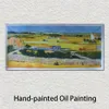 Ręcznie robione dzieła sztuki na płótnie żniwa w La Crau z Montmajour Vincent Van Gogh malarstwo wiejskie krajobrazy dekoracje biurowe