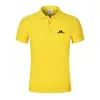 Herrtröjor 2023 Summer Herr Golftröja J Lindeberg Wear Casual Kortärmad ventilerande Herr Polo Tshirt Topp 230711