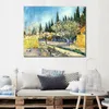 Canvas Art Orchard Surrounded by Cypresses Vincent Van Gogh Oil Painting Replicas Handmade Wall Decor High Quality