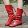 Boots Leather Boots for Women Mid-Calf Boots Ladies Western Boot Winter Shoes Woman Plus Size 35-43 Botas Black Red White Mujer L230712