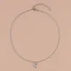 Chaînes couleur argent mode lune pendentif clavicule collier pour femmes filles Simple délicat géomérique métal cadeaux