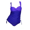 Dambaddräkter 2023 Tvådelad baddräkt Plus Size Tankini Dambaddräkter Strandkläder Patchwork Sexig Bikini Rygglös