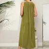 Casual Kleider Solide Lose-taille Damen Kleid 2023 Sommer Mode Oansatz Für Frauen Elegante Ärmellose Vestido De Mujer 26388