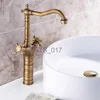 Krany kuchenne Antique Basin Brass krany mosiężne Mięszka łazienkowa Mikser kran obracaj pojedynczy uchwyt gorący i zimny mikser mikserowy Crane Tap x0712