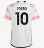 Maglia 23 24 Jerseys de futebol Juve Men Kit Kit Fãs Jogador 2023 2024 POGBA DI MARIA MAGLIE Camisa de futebol Maillot Vlahovic Milik Chiesa Danilo Locatelli Cuadrado Zebra