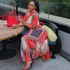 Odzież etniczna Afrykańskie długie sukienki dla kobiet Africa Design Bazin Sleeve Plisowana Dashiki Maxi Dress257r