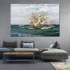 Yelken deniz tuval sanatı Çin Çay Clipper Shun Lee Montague Dawson resim el yapımı deniz manzarası ev dekor