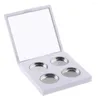 Bouteilles de stockage Blanc ABS vide fard à paupières Blush Poudre Palette Case Make Up Container Box comprenant 4 casseroles