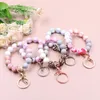 Keychains 1piece Product CN Mama Keyrings Bracelets TRENDY Mother's Day Gift Silicone Beaded Wristlets