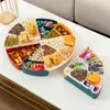Pratos estilo nórdico caixa de doces giratória triângulo criativo multifuncional armazenamento lanche bandeja de frutas secas com festa