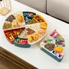 Platen Scandinavische Stijl Driehoek Roterende Bonbondoos Creatieve Multifunctionele Opslag Snack Gedroogd Fruit Lade Met Feest