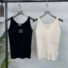 Womens Camisoles Letter Embroidery T Shirt Jacquard Knit Tanks Original Quality Tees Ladies Clothing