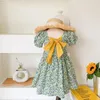 Girl Dresses 2023 Summer Kids Girls Floral Dress Bow Children Cute Clothing Baby Princess Cotton Frock Toddler Flower Robe