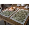 Table Mats Geometric Jacquard Kitchen Placemat Lace Edge Nordic Style Cup Mat Western Drink Coasters Cotton Polyester