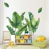 Other Decorative Stickers Nordic Green Plant Wall Stickers Home Decor Living Room Tropical Rainforest Palm Leaves Decal Wall Mural Children Room Wallpaper x0712