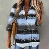 Blusas femininas camisas 2023 primavera todos os dias blusa tendência de rua outono mulheres retrô tamanho solto manga longa sexy decote em v novo design impressão camisa botão l230712