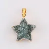 Colares com pingente 5 pçs estrela druzy cristal natural pedra ágata charme para fazer joias colar diy colar feminino presentes de natal por atacado