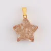 Pendant Necklaces 5PCS Star Druzy Natural Crystal Stone Agate Charm For Jewelry Making DIY Necklace Women Christmas Gifts Wholesale