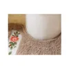 Tapis de bain style pastoral tapis de toilette motif de fleurs ensemble de tapis de salle de bain en forme de U tapis de toilette décor de sol ensemble de tapis de bain fibre couvercle de couvercle de toilette 230711
