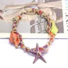 펜던트 목걸이 2023 New Za Starfish Shell Charm Choker Necklace Women Jewelry Bohemian 민족 진술 빈티지 큰 칼라 목걸이 여성 HKD230712