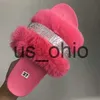 Tofflor Lyx Designer Kvinnor Päls Rhinestone Tofflor Plattform Kilar Häl Solid Fluffy Furry Slides Utanför Sexiga skor Dam Whosale J230712