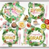 Décoration de fête hawaïenne Graduation Kit fêtes tropicales faveurs sacs en papier vaisselle ballons nappes toile de fond Po accessoires