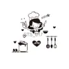 Andere decoratieve stickers Happy Girl Chef Loves Cooking Muursticker Restaurant Bar Keuken Eetkamer Koelkast Lichtschakelaar Decal DIY Art Home Decor x0712