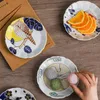Plates Japanese Flower Shaped Plate Hand-painted Household Tableware Creative Restaurant Ceramic Dim Sum Personality Retro