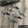 Pendants Pendant Necklaces 7 Chakra Healing Crystal Amet Necklace Natural Stones Rose Quartzs Pendum My220634Pendant Drop Delivery H Dhmjt