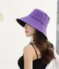 Berretti Cappello in cotone pieghevole Unisex a doppia faccia Protezione solare estiva da donna Bar Moda Nama Tinta unita da esterno per uomo