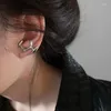 Brincos traseiros personalidade cor prata metal líquido para mulher 2023 clipe de orelha punk brinco coreano presente anos 2000 acessórios joias de grife
