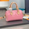 Ity Designer Best Quality 10A وسادة حقيبة Women Handbag Pink Patent Leather Totes Top Handle Crossbody Bags Classic Mini Tote Strap Counter M81