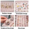 Verktyg Portabla smycken Box Large Capacity Jewelry Organizer Display smycken Fall Knapp Läderförvaring dragkedja juvelerare Joyero