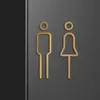 Other Event Party Supplies Black Gold Color Toilet Sign Plate Brass Wash Room Door Wall Label Sticker Wc Holder Signage Board 230712