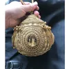 Evening Bags DOYUTIG Indian Women s Hand Made Beaded Clutches Vintage Crystal Small Bell Tassel For Lady Wedding F669 230711