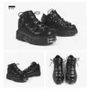 Laarzen U-DOUBLE Merk Punk Stijl Vrouwen Schoenen Lace-up hak hoogte 6 CM Platform Schoenen Vrouw Gothic Enkellaars Metalen decor Vrouw Sneakers 230728