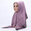 Roupas étnicas Cachecol Quadrado Muçulmano Sólido Hijab Cachecóis Arábia Islâmica Xales Envoltórios de Cabeça Eid Faixa de Cabeça Simples 105cm Bandanas Lenço de Cabeça