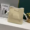 Cotton Bucket Bag String Summer Beach Bag Shoulder Bag Underarm Bag Women Tote Bags Handbag Crossbody Bags Fabric Lining Embroidery Flower Zipper Multiple Pockets