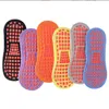 Adultes enfants chaussettes de trampoline extérieur intérieur Yoga pilates exercice poignées maison antiskd points de silicone bas plancher chaussette gym fitness sport