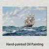 Marine Paintings Canvas Art the Clipper Ship Blue Jacket on Choppy Seas Montague Dawson Painting for Cafe Bar Decor