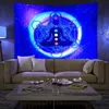 Tapestries Black Light Universe Flourescent Status Lion UV Reactive Blanket Wall Hanging Tapestry Home Room Decor R230710