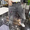 Jeans männer Dünne Hellgrau Mode Marke Tiger Kopf Hot Diamonds Slim Fit Männer Hosen Casual Stretch Casual Stretch mann Kleidung