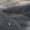 Collane con ciondolo Modian New Fashion Tiny % 925 Sterling Silver Round Clear Zircon Chain Collane con ciondolo per le donne Regalo di gioielli da sposa HKD230712