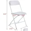 Autres fournitures de fête de fête ensemble de 4 chaises pliantes en plastique chaise d'événement de mariage blanc commercial pour la maison jardin utilisation livraison directe Dhbne87