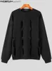 Männer Pullover INCERUN Tops 2023 Koreanische Neue männer Lose Bequeme Casual Zipper Mode Hohl Gestrickte Langarm Pullover S-5XL Z230712