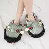 Tofflor Unisex Zombietofflor Vintervarma inomhusrutschbanor för kvinnor och män Walking Dead 3D Hem sovrumsskor Halloween Cosplay pantufa J230712